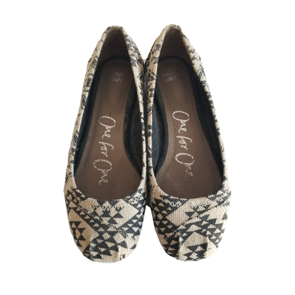 Tom's Burlap Geometric Print Women's Size 6 Shoes